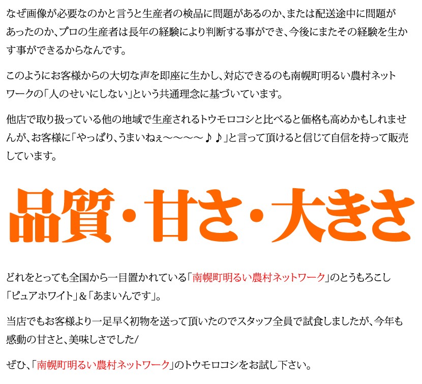 北海道 とうもろこし あまいんです
