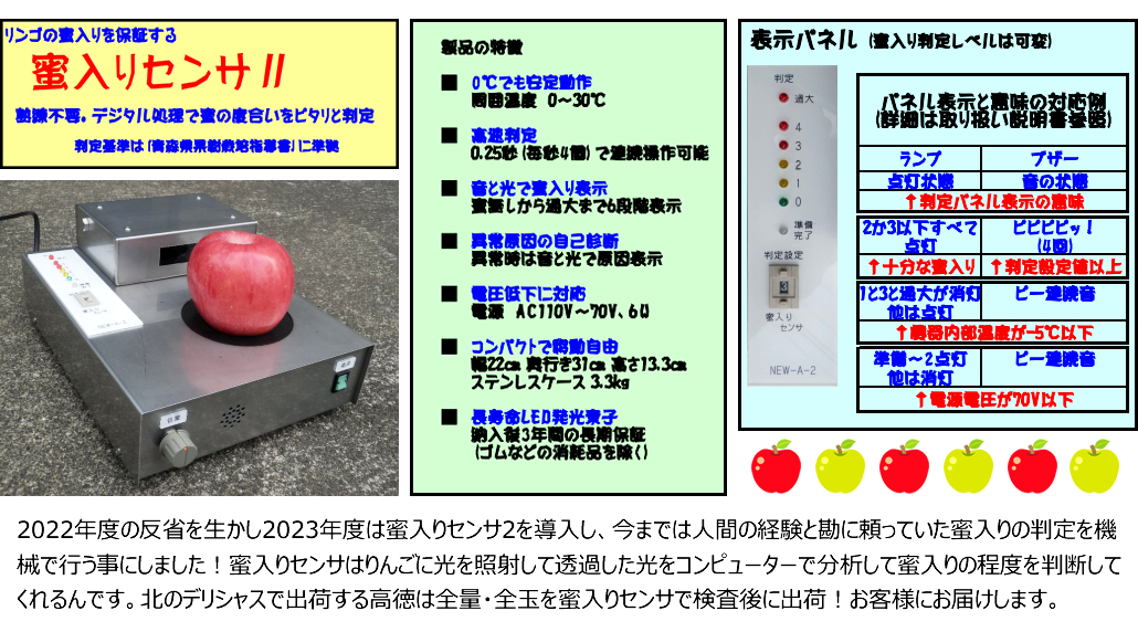 蜜入りセンサ2で全量検査