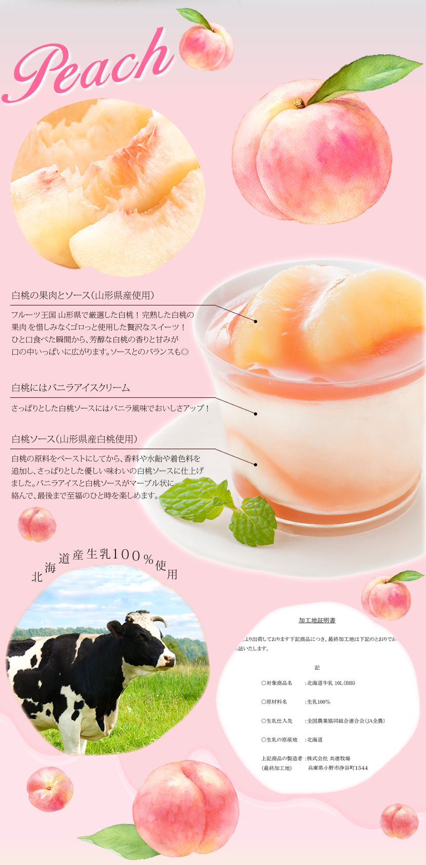山形県産果実のアイス