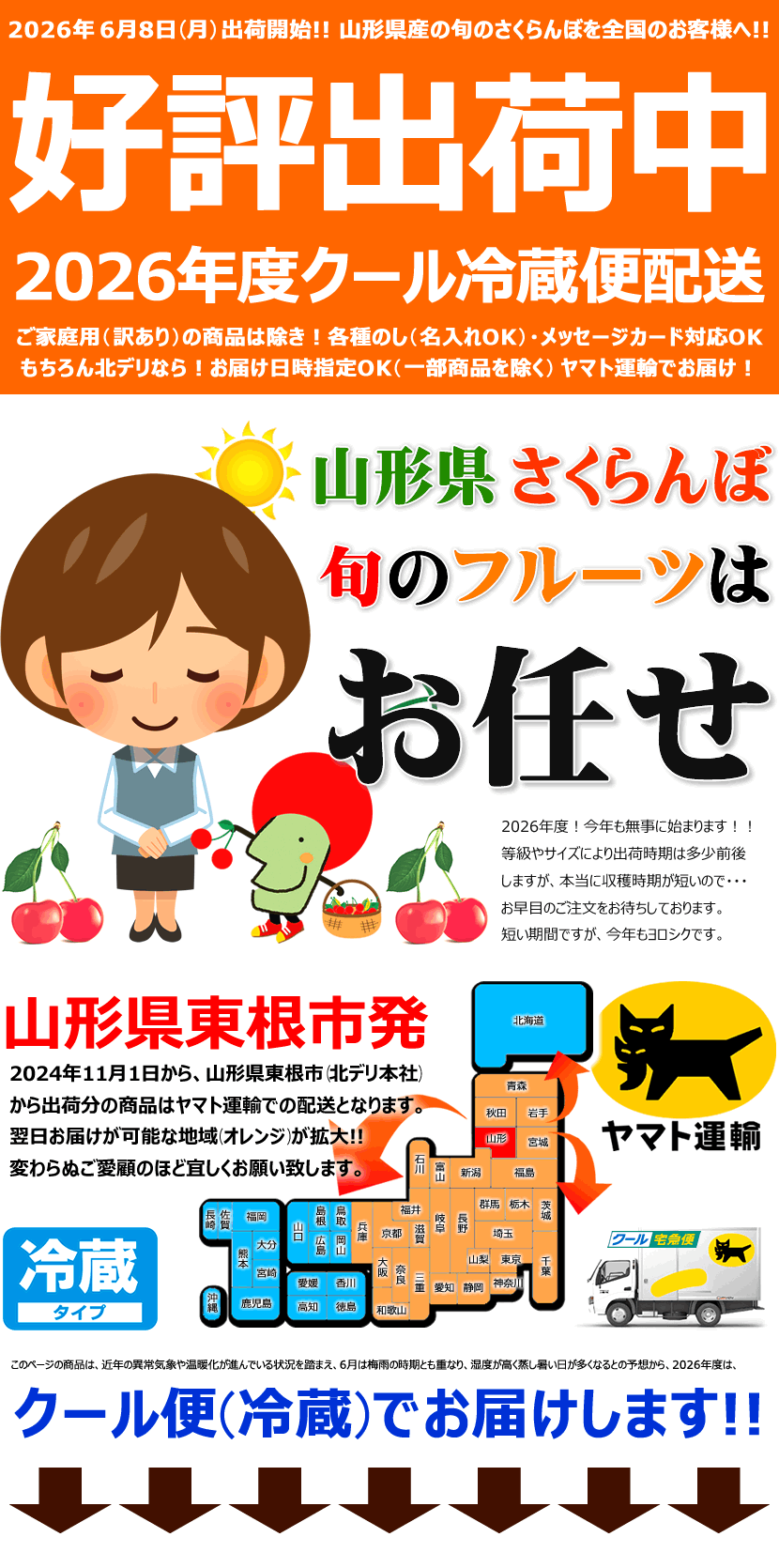 2026 露地さくらんぼ 出荷中