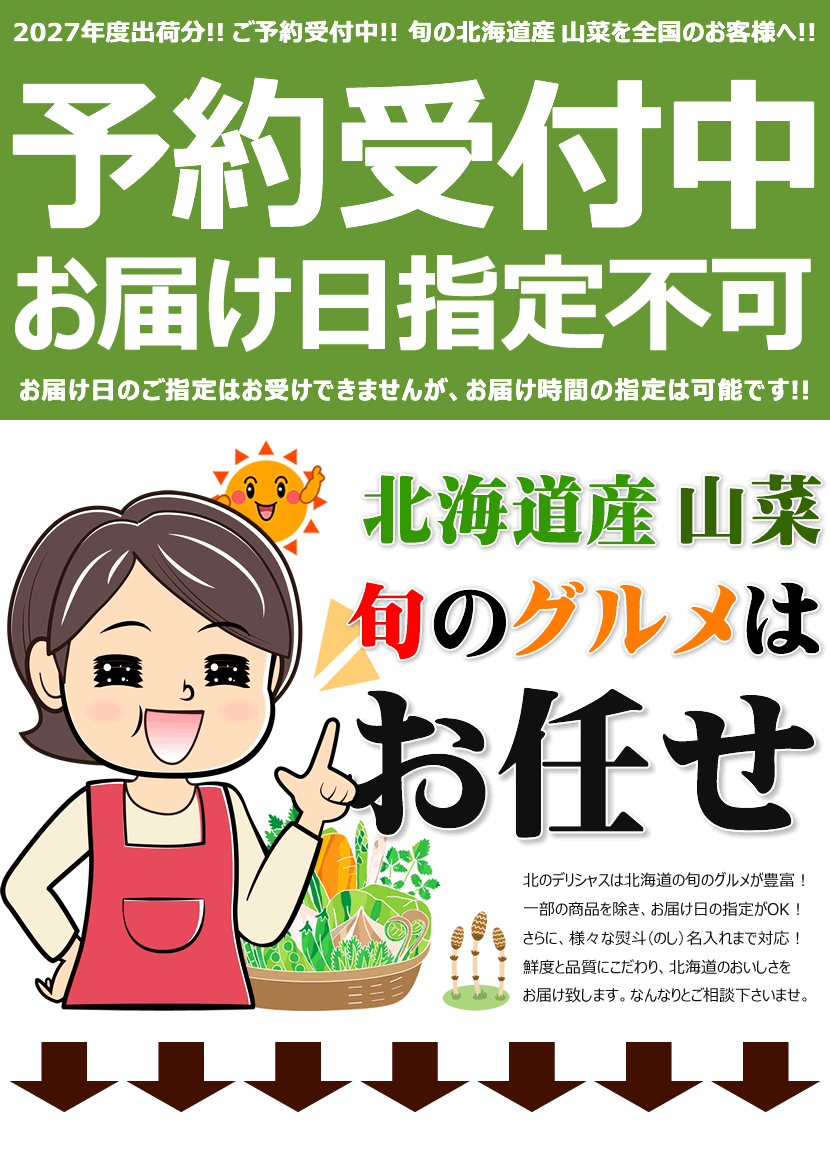 予約/指定日不可】北海道 網走産 行者菜 2kg (100g×20束入り) 季節限定