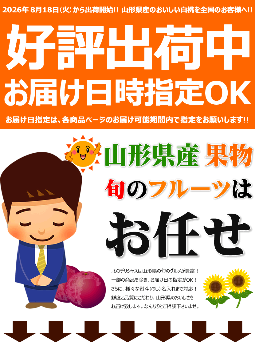2026 山形県産 白桃 出荷中