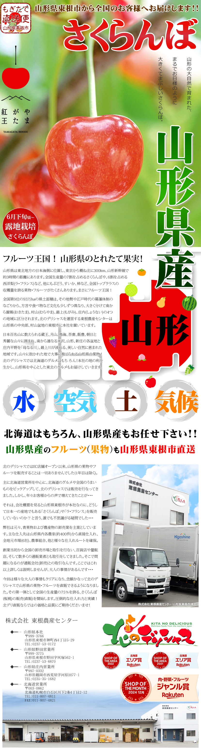 予約】山形県産 さくらんぼ 紅王 (秀品/2Lサイズ/1箱35粒入り/桐化粧