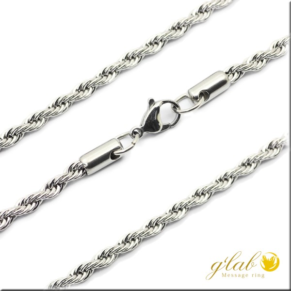 ステンレスフレンチロープチェーンメンズネックレス