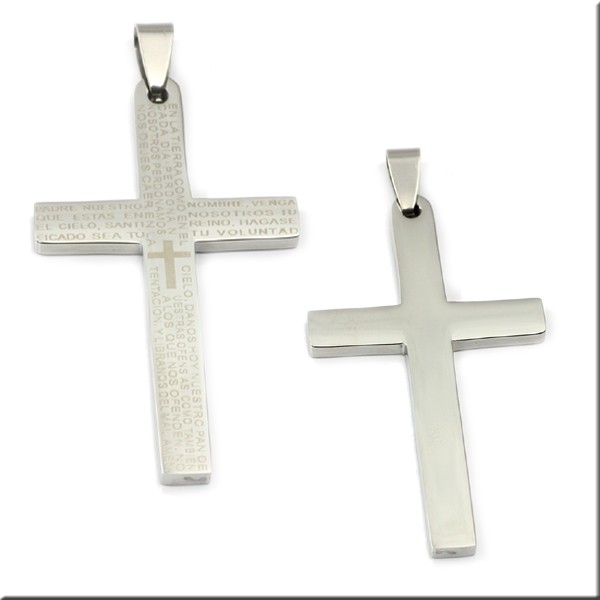 大きいサイズの十字架クロスステンレスペンダントトップ