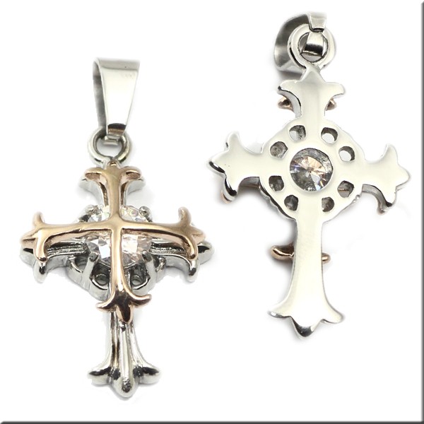 アンティークでかわいいレディースクロス十字架ピンクゴールド