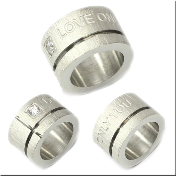 君だけを愛してるシルバーリングトップサージカルステンレスペンダントヘッド