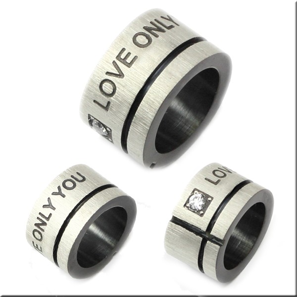 君だけを愛してるブラッククロスリングサージカルステンレスペンダントヘッド