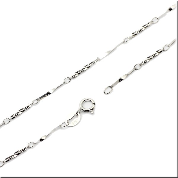 メンズレディース兼用細身でオシャレツイストチェーンシルバー925チェーン