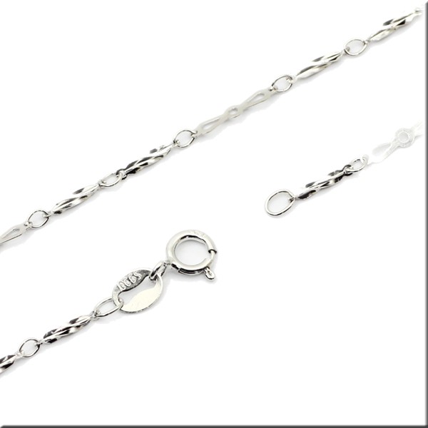 レディース兼用細身でおしゃれ珍しいツイストリボンチェーンシルバー925チェーン