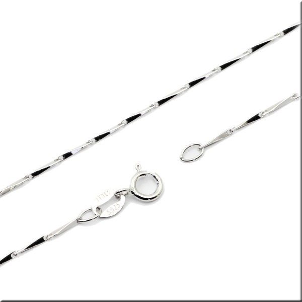 高級感メンズレディース兼用細身でオシャレ切子ウェッジチェーンシルバー925チェーン