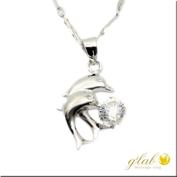 シルバー925安くて高級感があるドルフィンネックレス