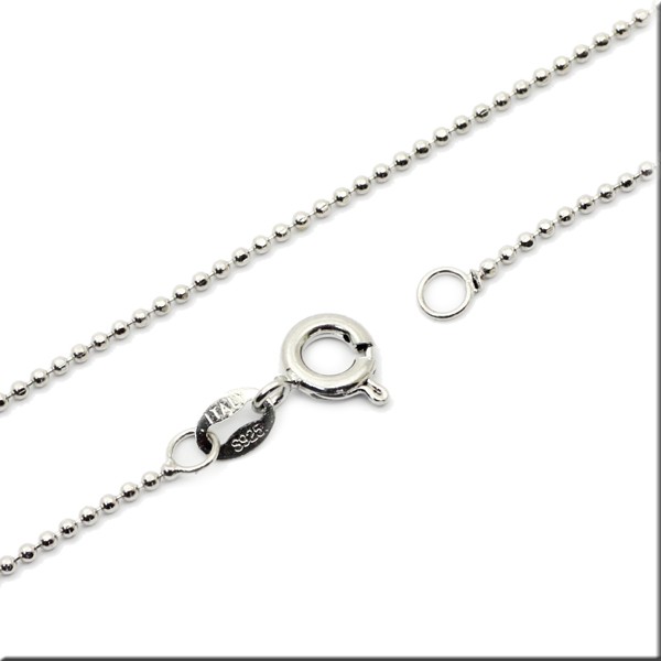 SILVER925ホワイトゴールドコーティングカットボールチェーン