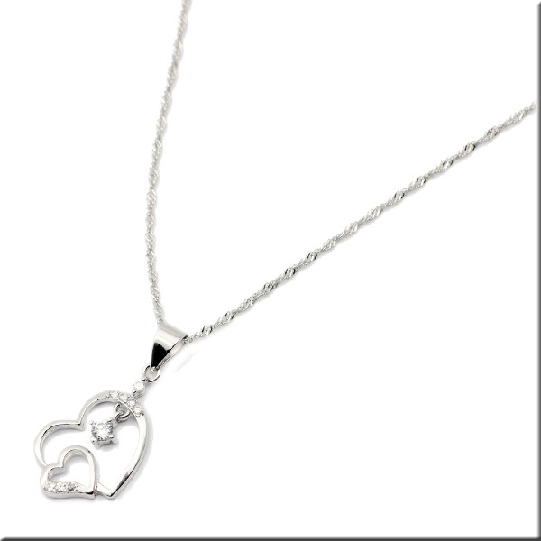 安くてかわいいツインハートネックレス