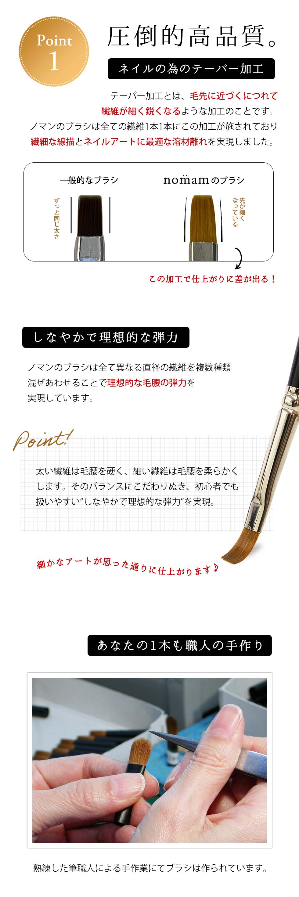 ジェルブラシ 3本セット 日本製 フラット/オーバル/ロングライナー #4