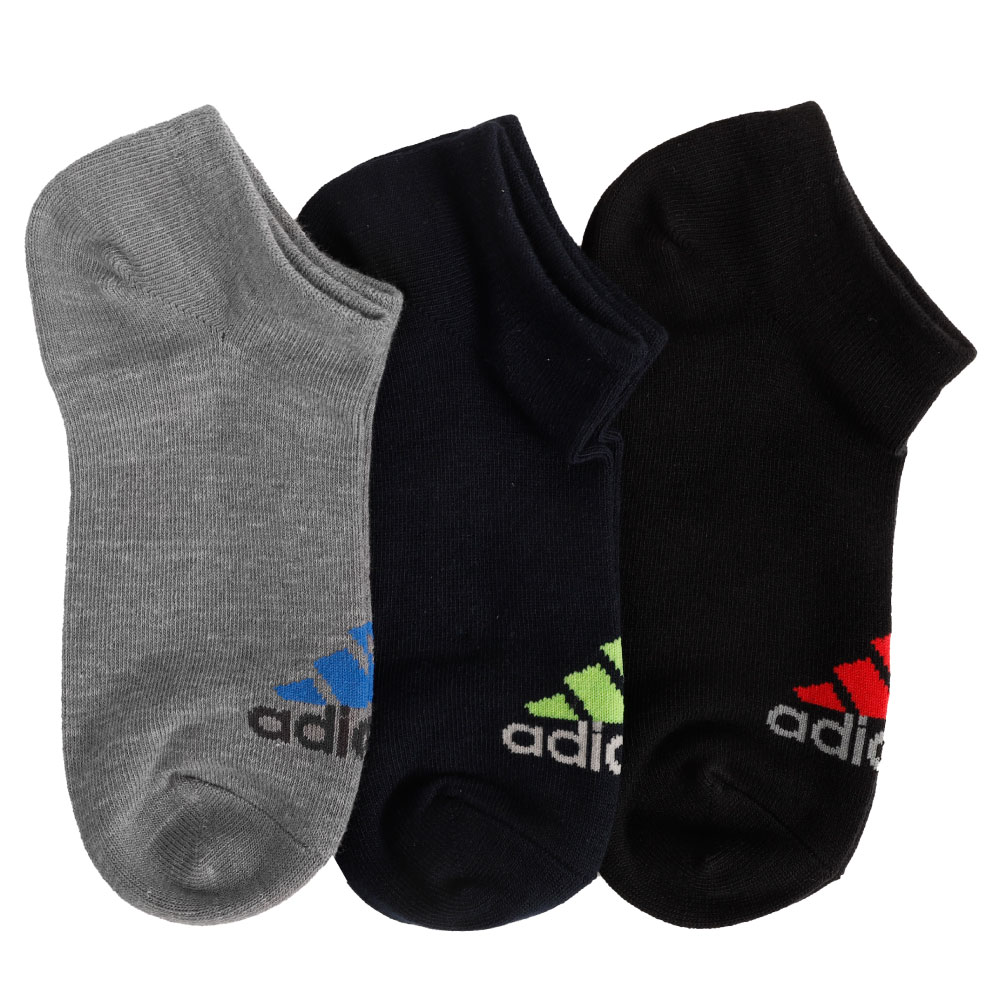 adidas アディダス 靴下 キッズ スニーカー丈 ソックス 3足組 子供 ボーイズ 男の子 スポーツ 消臭 破れにくい 丈夫 杢 通学 ロゴ 無地｜g-passio｜02