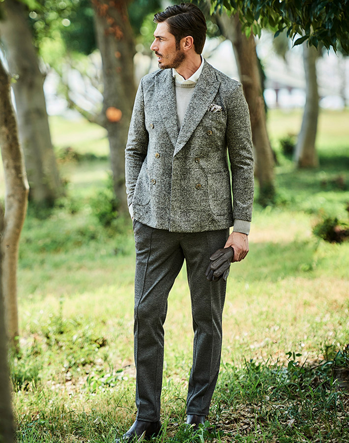 g-stage（ジーステージ） ジャケット メンズ グレンチェック ダブル