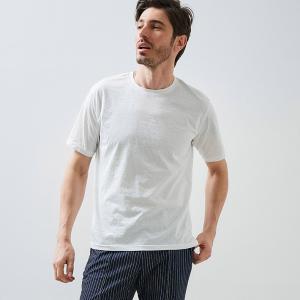 TIME SALE Tシャツ メンズ シルケット フラワージャガード クルーネッ半袖 トップス 33...