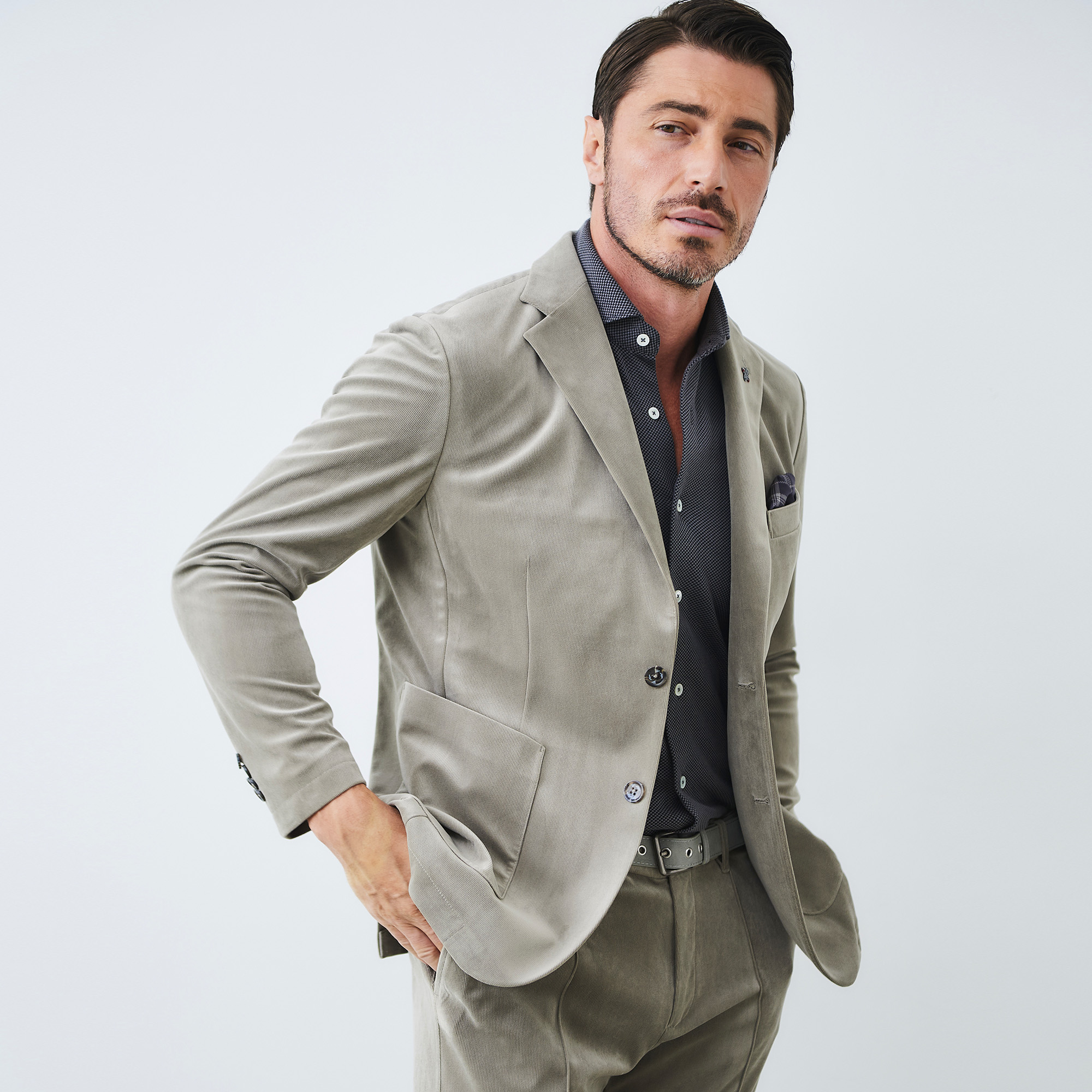 値下）g-stage 秋冬 コーデュロイストレッチ ジャケット+パンツ 48 L