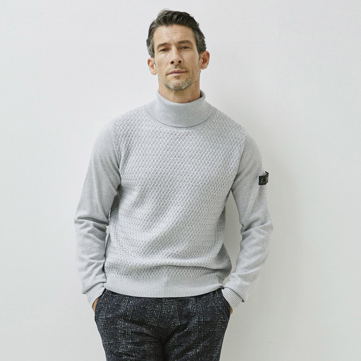 最安値❕ セーター メンズ ニット タートルネック キャッシュウール イタリア製生地 ゼニアバルファ 編み柄切り替え 秋冬 630701 G-stage ジーステージ 【1617369442】(10582円)