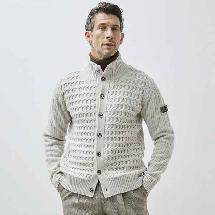 SALE] ジーステージ G-STAGE メンズ カーディガン ニット イタリア製  