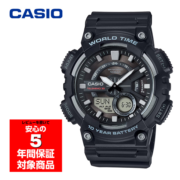 CASIO AEQ-110W-1A 腕時計 メンズ デジタル ブラック チープカシオ 逆輸入海外モデル