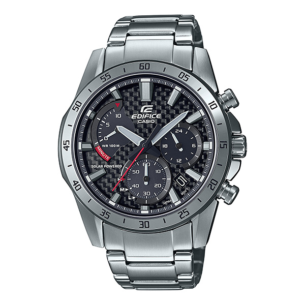 CASIO EDIFICE EQS-930D-1A 腕時計 ソーラー メンズ クロノグラフ アナログ シルバー ブラック レッド カシオ エディフィス  逆輸入海外モデル