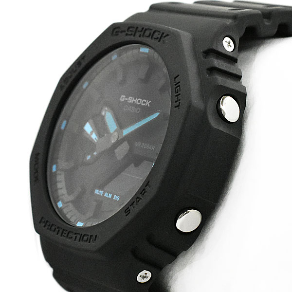 G-SHOCK GA-2100-1A2 アナデジ メンズ 腕時計 ブラック ブルー ネオンカラー Gショック ジーショック 逆輸入海外モデル