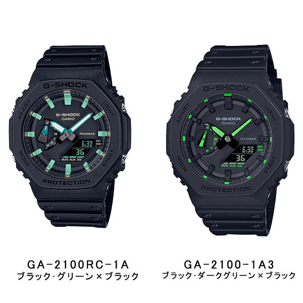 新品未使用　G-SHOCK CASIO GA-2100-1A2 腕時計　逆輸入 G-SHOCK GA-2100-1A2 アナデジ メンズ 腕時計 ブラック ブルー ネオン