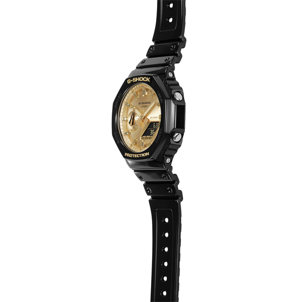 G-SHOCK GA-2100GB-1AJF 腕時計 メンズ オクタゴン ブラック ゴールド カシオ 国内正規品｜g-supply｜02