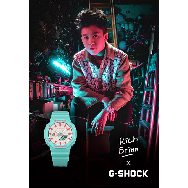 G-SHOCK GA-2100RB-3A リッチブライアン コラボ 限定モデル 腕時計 メンズ アナログ デジタル グリーン ジーショック カシオ  逆輸入海外モデル