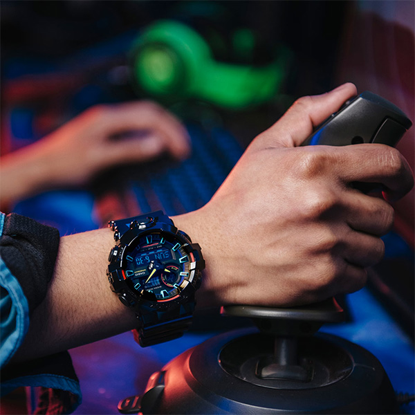【美品】G-SHOCK　GA-700RGB-1AJF 　ブラック　 虹色 G-SHOCK GA-700RGB-1AJF 腕時計 メンズ デジアナ ブラック レインボー