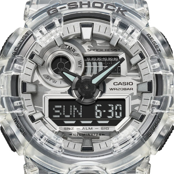 G-SHOCK GA-700SKC-1A 腕時計 メンズ デジアナ カモフラ 迷彩柄 スケルトン ブラック Gショック ジーショック カシオ  逆輸入海外モデル