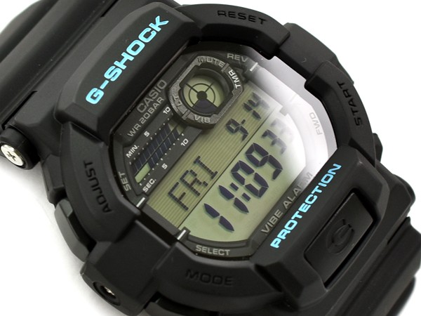 G-SHOCK 逆輸入海外モデル カシオ CASIO バイブレーション機能 デジタル 腕時計 ブラック ブルー GD-350-1C