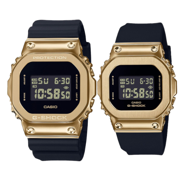 G-SHOCK ペアウォッチ GM-5600G-9 GM-S5600GB-1 腕時計 メンズ レディース ブラック ゴールド 逆輸入海外モデル  ペアボックス付き