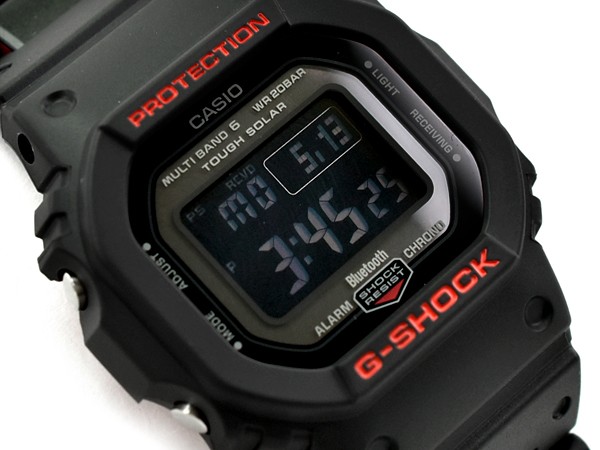 G-SHOCK Gショック ジーショック 逆輸入海外モデル カシオ 電波 ソーラー デジタル 腕時計 ブラック レッド GW-B5600HR-1