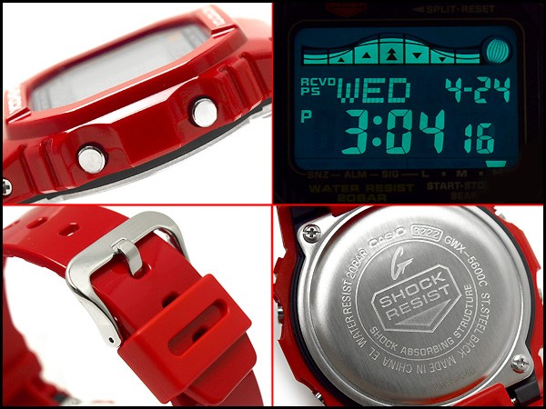 Gショック GWX-5600C-4JF ソーラー電波 G-LIDE レッド 美品 G-SHOCK Gショック ジーショック g-shock gショック G-LIDE G