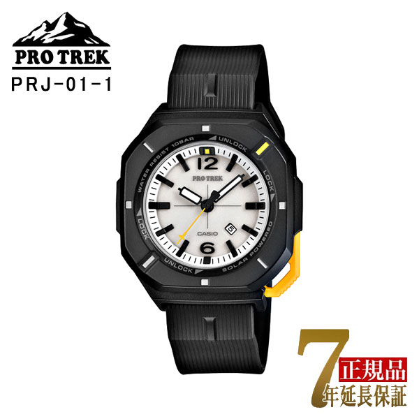 CASIO PRO TREK ���j�Z�b�N�X �����Y ���f�B�[�X �r���v �\�[���[�[�d �A�i���O �������f�� �z���C�g×�u���b�N PRJ-01-1JF