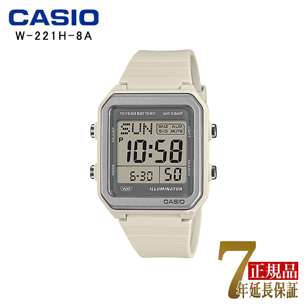 CASIO �����Y �r���v �f�W�^�� �������f�� �x�[�W�� W-221H-8AJF