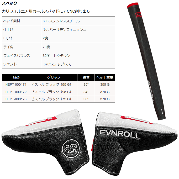 EVNROLL 【期間限定】 イーブンロール パター ER1.2 ツアーブレード 