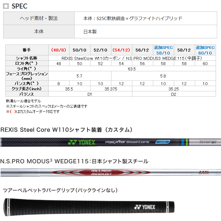 YONEX（ヨネックス） 【期間限定】 イーゾーン W501 ウェッジ レクシス