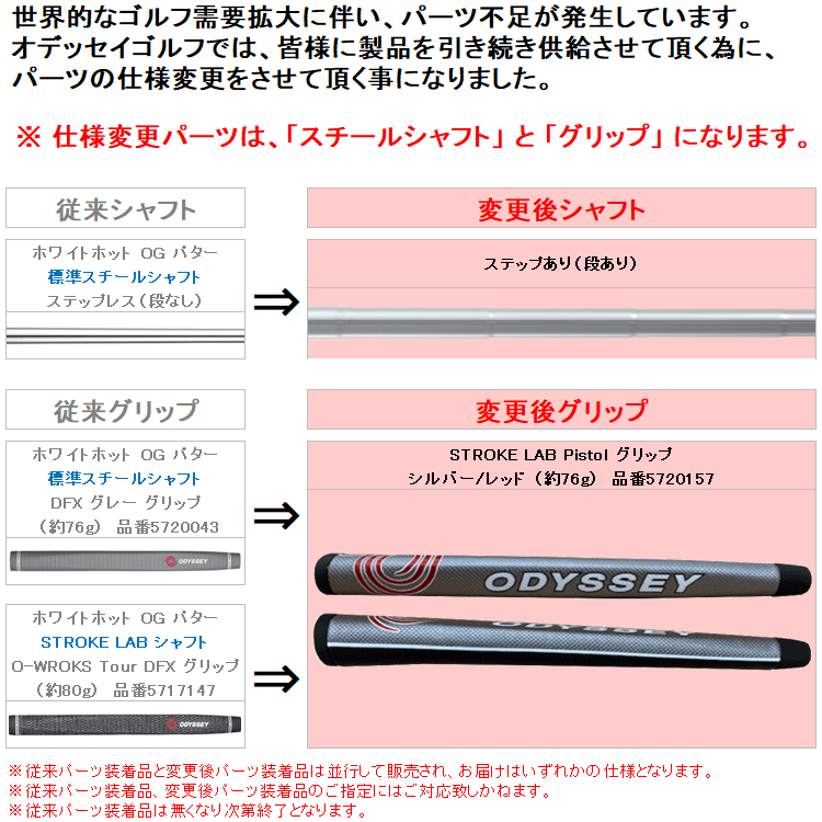 【期間限定】 オデッセイ ホワイトホット OG ＃7/34インチ パター 