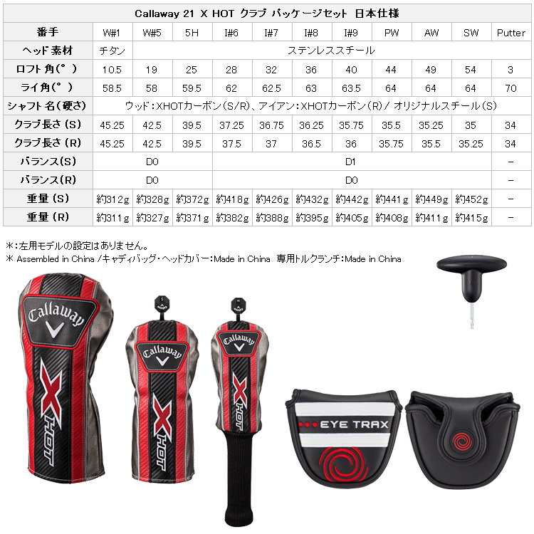 【期間限定】 キャロウェイ X HOT パッケージセット クラブセット 日本仕様 XHOT 【sbn】