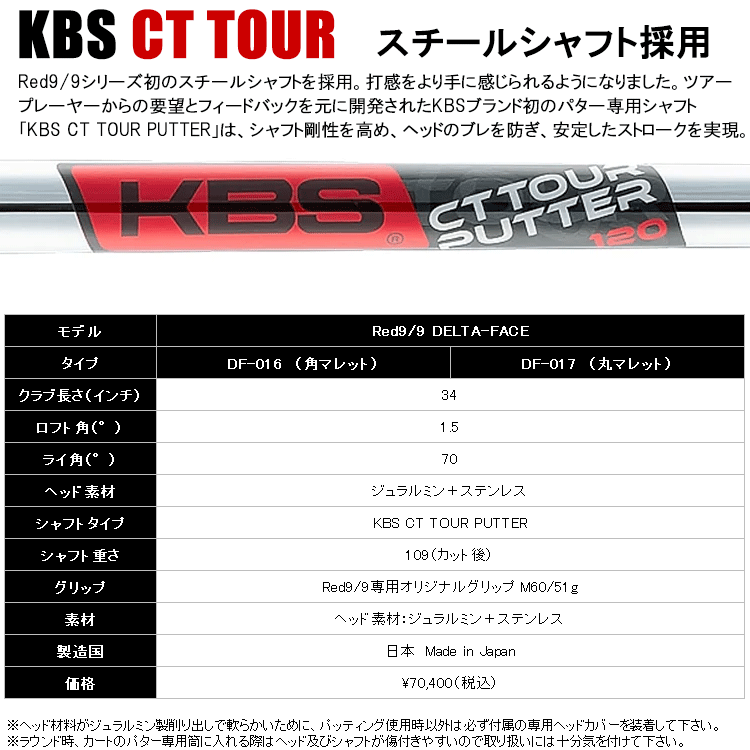 kasco（キャスコ） 【期間限定】 ゴルフ Red9/9 デルタフェース パター