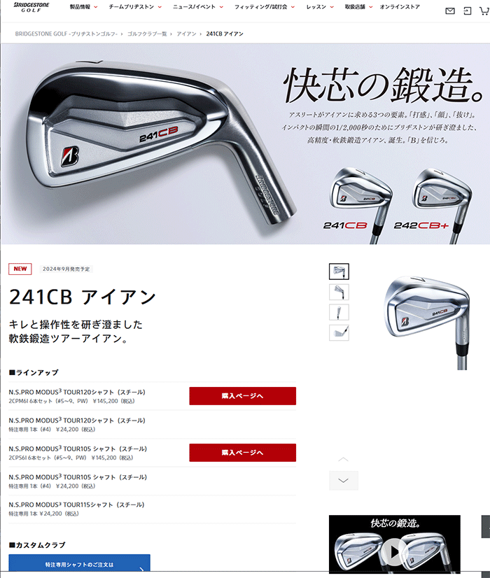 BRIDGESTONE GOLF ブリヂストン ゴルフ 241CB アイアン 6本セット NS