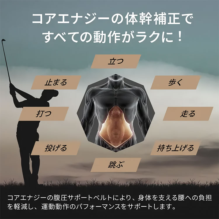 期間限定) コアテクノロジー コアエナジー クラシック ベルト ゴルフ用