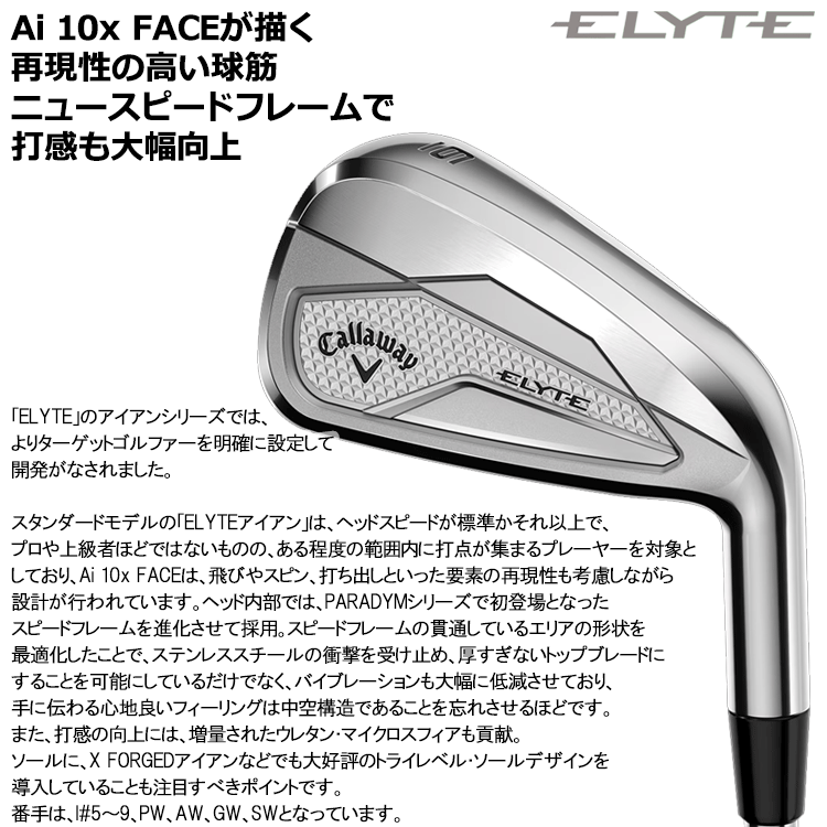 [新品未開封・送料無料] エリート エックス アイアンセット5本組 2025年Ｓ Callaway（キャロウェイ） 日本正規品 ELYTE X(エリート エックス