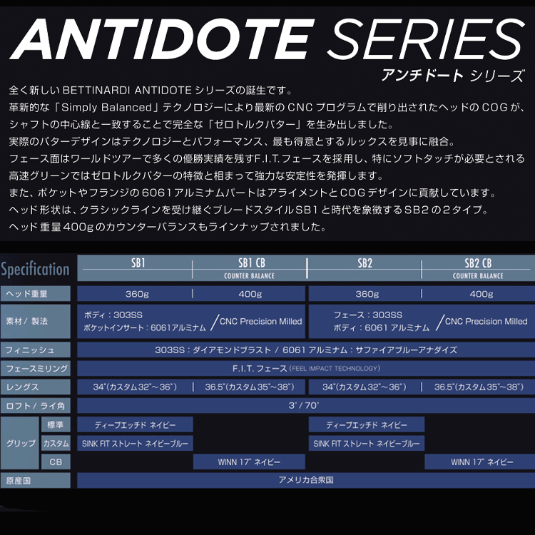 ベティナルディ　アンチドート　SB1 ゼロトルクTHE ANTIDOTE 楽天市場】ベティナルディ BETTINARDI SB1ANTIDOTE アンチドート