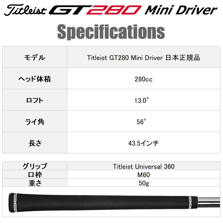 Titleist タイトリスト GT280 ミニ ドライバー TOUR AD DI-6