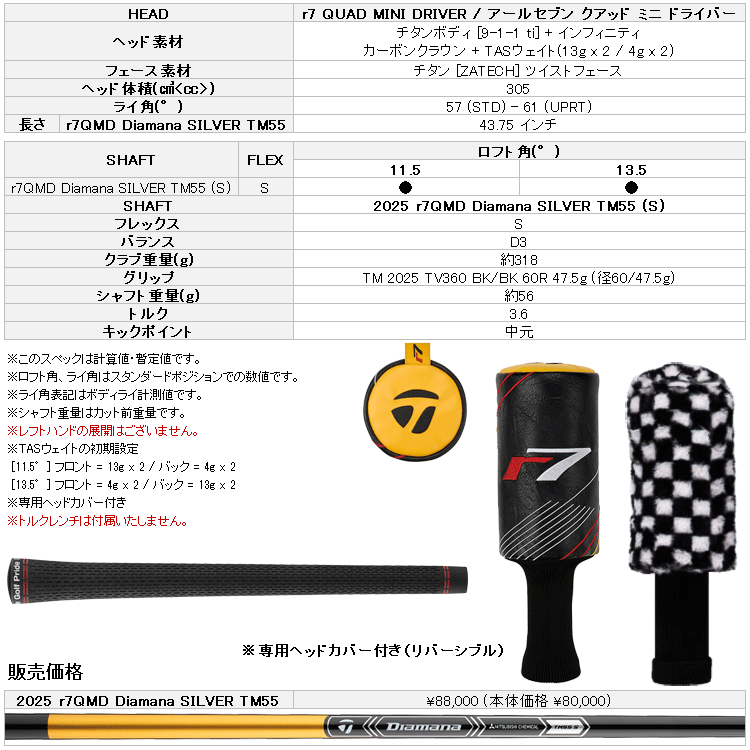 TaylorMade（テーラーメイド） (期間限定) 数量限定品 r7 Quad ミニ